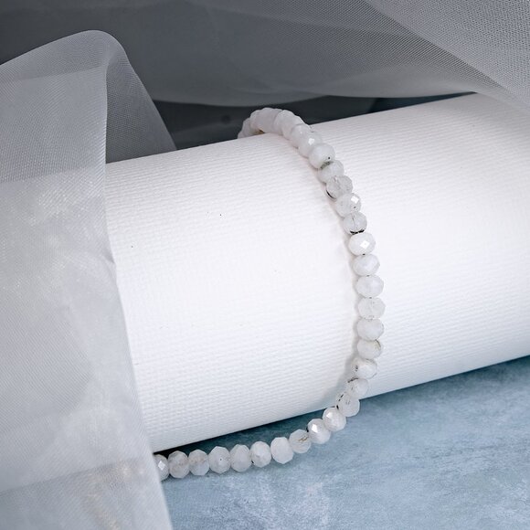 Luxe Rainbow Moonstone Dainty Bracelet, 14k Gold Filled, Perfect for Gifting - Picture 6 of 11